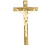 Palais du Rosaire Crocifisso Contemporaneo e Cristo dorato in resina di 23 cm - Crocifisso resina - Culto cristiano in resina