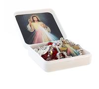 Palais du Rosaire Rosario della Misericordia in vetro e medaglia di Santa Faustina con la sua scatola - Rosario di vetro - Culto cristiano in, Vetro