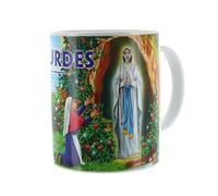Palais du Rosaire Tazza dell'apparizione di Lourdes colorata 10 cm - Stoviglie di Lourdes - Culto cristiano in ceramica