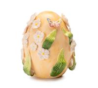 PALAIS ROYAL Decorazione Uovo Ovetto di Pasqua con Fiori 10cm Arancio Porcellana