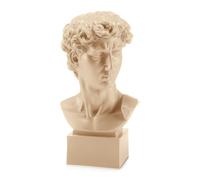 PALAIS ROYAL Scultura Figura Busto David di Michelangelo 18cm Beige Resina