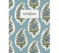 Palampur Sprig Notebook - Pretty block print Floral design - Aqua Lime Blue - Paperback notebook - A4 - 8.5 x 11 inches: Beautiful A4 Notebook with ... Floral design with bright clear colors