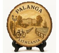Palanga Souvenir Gift - Targa in legno da parete o tavolo, souvenir della Lituania per turisti, collezionisti di piatti e amanti dei viaggi, regalo decorativo del museo dell'ambra di Palanga