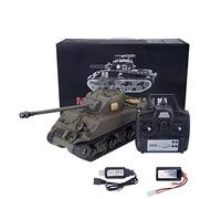Palapozzy 1/16 RC Serbatoio per adulti, 2.4G US M4A3 Sherman modello di carro armato principale da battaglia con scatola del cambio a lunga canna retrattile lancio BBs Battaglia a infrarossi, modello