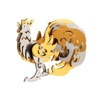 Palapozzy Kit di modellini 3D in metallo a forma di gallo zodiacale, per adulti, steampunk, fai da te, assemblaggio in metallo, puzzle meccanico, decorazione creativa per adulti, colore oro