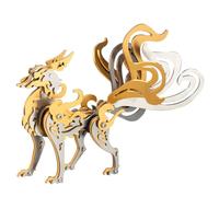 Palapozzy Kit di modellino 3D di volpe in metallo, steampunk, fai da te, biomimetico, meccanico a nove code, puzzle di volpe in metallo, regalo per ragazzi o ragazze (oro)