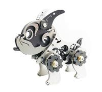 Palapozzy Kit di modellino meccanico 3D di bulldog in metallo, puzzle 3D fai da te biomimetici animali da assemblare, regalo per ragazzi o ragazze (48 pezzi/nero)