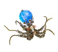 Palapozzy Puzzle 3D in metallo per adulti, modello di polipo, fai da te, da assemblare, con staffa, 10 cm e luce a stella in 3 colori, decorazione per la casa per adulti (2400 pezzi in più)