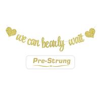 PALASASA We Can Bearly Wait Banner, decorazioni glitterate per baby shower, forniture per feste a tema orso (oro)