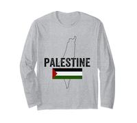 Palastine Map, Palestinian Love Illustration Graphic Design Maglia a Manica