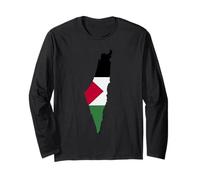 Palastine Map, Palestinian Love Illustration Graphic Design Maglia a Manica