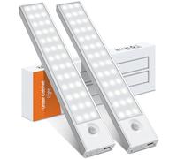 PALATALA Luce Led Sottopensile, 2 PCS Luce Armadio Led con Sensore di Movimento, 39LED 4 Modalità Luci Sottopensile Cucina USB Ricaricabile per Cucina, Scale, Armadio, Corridoio, Camere da Letto
