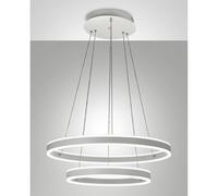 PALAU LAMPADARIO A SOSPENSIONE BIANCA 2 RINGS A LED 3000K - 108W - 11780 lm DIMMERABILE