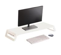 Palaufr Alzata Per Monitor Del Computer - Con 4 Porte USB Per Ufficio | Ripiano Di Supporto Per Monitor In Legno - Per Casa Scuola Appartamento Dormitorio Studio Internet Caffè
