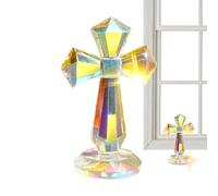 Palaufr Croce | Statua Religiosa Decorativa 15 Cm,Croce con Design Angolato 360° per Libreria Sala Preghiere Ufficio Pastori Tavola Chiesa Collezionisti Davanzale