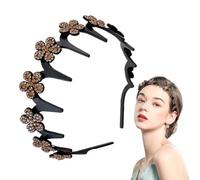 Palaufr Fascia Onde | Fascia Donna con Strass - Accessorio Capelli Antiscivolo Per Fermare Ciocche Ribelli Adulti Ragazze Doccia Palestra Lavaggio Viso