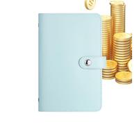 Palaufr Libro per sfide di risparmio, 100 pagine A6, con buste, buste di bilancio | per finanze personali, pianificazione domestica, reddito, organizzazione di viaggio, pianificazione preventiva