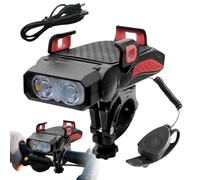Palaufr Supporto per Telefono da Bici | Impermeabile Con Luci LED E Montaggio Smartphone - Faro Frontale Multiuso Per Escursioni All'aperto