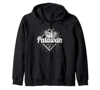 Palawan Souvenir Vintage Vacanza retrò Isola Filippine Felpa con Cappuccio