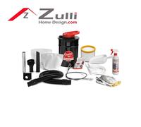 Aspiracenere Aspirapolvere Aspira Cenere Polvere Casa Palazzetti Cleaning Kit Pulizia Manutenzione Stufe Pellet Maniglia Trasporto Filtro Hepa Doppio Sacchetto Tubo Flessibile Metallo Detergente Vetro