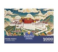Palazzo del Potala Puzzle in Legno Impermeabile DIY Puzzles Da 1000 Pezzi Regali Per Adulti Sfidanti E Rompicapo Per Decorazioni Domestiche
