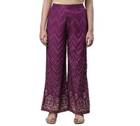 Palazzo festivo stampato viola, Viola, M