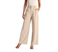 Palazzo Flowy Culottes - Pantaloni da donna con fessura, eleganti, corti, in lino, tinta unita, comodi, leggeri, in cotone, a gamba larga, bronzo, XXL