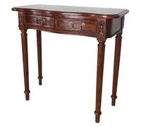 PALAZZO INT Consolle Inglese Villa Hemingway - Consolle in mogano con intagli e 2 cassetti (20 × 24 × 5 cm), 76 cm H × 80 cm L × 35 cm T, tavolo per telefono e mobili