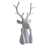 PALAZZO INT Scultura a forma di cervo - busto bianco in stile vintage anticato, cervo decorativo, altezza 40 cm (larghezza 22 cm), stile rustico e capanna da caccia, elegante decorazione per tutto