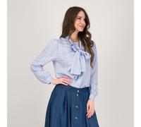 Palazzo Moda Camicia a righe con sciarpina allo scollo