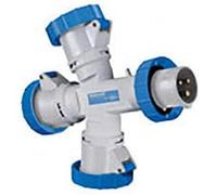 PALAZZOLI ADATTATORE TRIPLO INDUSTRIALE 3 USCITE 2P+T 16A - SPINA 2P+T 16A 220V