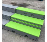 Palco for coro mobile e pieghevole a tre livelli for la scuola, gradini mobili ribaltabili, palco for coro in plastica PE for spettacoli nei bar della scuola materna(Light Green)