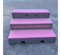 Palco for coro mobile e pieghevole a tre livelli for la scuola, gradini mobili ribaltabili, palco for coro in plastica PE for spettacoli nei bar della scuola materna(Pink)