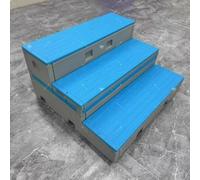 Palco for coro mobile e pieghevole a tre livelli for la scuola, gradini mobili ribaltabili, palco for coro in plastica PE for spettacoli nei bar della scuola materna(Sky Blue)