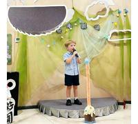 Palco Modulare Pedana per Spettacoli per Bambini, Piccola Pedana Antiscivolo per Home Theater, Palco Modulare Semicircolare per Canto e Discorsi con Rivestimento Laterale.(Gray,100x50cm(39x19.6in))