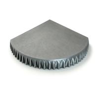 Palco Modulare Portatile a Forma di Quarto di Cerchio con Mantovana | Piccola Palco per Spettacoli Scolastici con Struttura in Acciaio Zincato per Discorsi Danza Matrimoni(Gray,90x90x15cm)