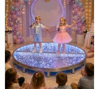 Palco Modulare Portatile Circolare per Palco Pianoforte Bambini | System Modulare per Palcoscenici per Recite Scolastiche, Canto, Danza E Discorsi(120cm/47.2in)