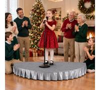 Palco Modulare Portatile per Bambini con Battiscopa per Spettacoli | Struttura in Tubolari Zincati e Pannelli Compositi, Palcoscenico Semicircolare per Discorsi Canto(Gray,100x50x15cm)