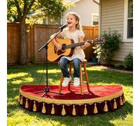 Palco per bambini con copertura rimovibile, mini palco portatile | Facile da montare, elevata capacità di carico, per cantare/eventi/discorsi/cantare(Red,59x29.5in)