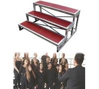 Palco per Coro Portatile a Tre Livelli con poggiapiedi Antiscivolo, Adatto a scuole, chiese, teatri, concerti e Vari Eventi. Robusto, Sicuro e Ideale per spettacoli e cabine fotografiche.