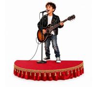 Palco portatile, mini palco per bambini, elevata capacità di carico | Palcoscenico per bambini per spettacoli per bambini, palco con gonna, per ospitare discorsi pubblici(Red,59x29.5in)