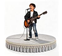 Palco portatile, mini palco per bambini, elevata capacità di carico | Palcoscenico per bambini per spettacoli per bambini, palco con gonna, per ospitare discorsi pubblici(Grey,47.2x47.2in)