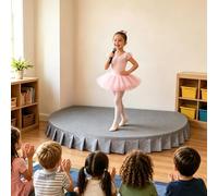 Palco portatile, mini palco per spettacoli e concerti per bambini, include grembiule di protezione, elevata capacità di carico per esibizioni corali, eventi scolastici(Gray B,39.4x19.7in)