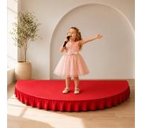 Palco portatile per bambini, include grembiule da palcoscenico, elevata capacità di carico, ideale per ospitare discorsi in pubblico e canti(Red B,150x75cm)