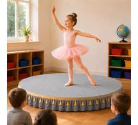 Palco portatile per bambini, include grembiule da palcoscenico, elevata capacità di carico, ideale per ospitare discorsi in pubblico e canti(Gray A,120x120cm)
