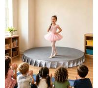 Palco portatile per bambini, include grembiule da palcoscenico, elevata capacità di carico, ideale per ospitare discorsi in pubblico e canti(Gray B,150x150cm)