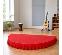 Palco Portatile Rotondo e Semicircolare con Gonna Plissettata | Pedana palco e rialzo per discorsi, cerimonie, musica, presentazioni ed eventi in ambienti interni