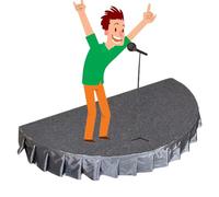 Palco Strutturale In Compensato, 120 100 CM Piccolo Palco Rialzato Per Sessioni Di Narrazione, Attività Di Canto, Opzioni Di Combinazione Libera(Light Gray,Dia 3.3ft/39.4in/1m)