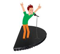 Palco Strutturale In Compensato, 120 100 CM Piccolo Palco Rialzato Per Sessioni Di Narrazione, Attività Di Canto, Opzioni Di Combinazione Libera(Black,Dia 5.9ft/70.9in/1.8m)