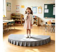 Palcoscenico portatile per bambini con grembiule e superficie antiscivolo | Mini palco per bambini, portata 550 libbre, ideale per spettacoli di public speaking e canto(Grey,39.4x19.7in)